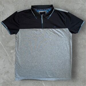 Marc Asher Polo Shirt Mens Size‎ Large Short Sleeve Gray Black Casual Wear